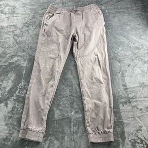 Fairplay Pants Men 36 Khaki Cotton Blend Drawstring Jogger Streetwear Skate Gray